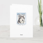 アラスカンマラ絵画ムテの – かわいいオリジナルドッグアート カード (裏面)