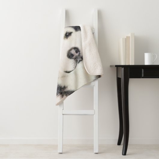 アラスカンマラ絵画ムテの – かわいいオリジナルドッグアート シェルパブランケット (インサイチュ)