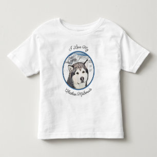 アラスカンマラ絵画ムテの – かわいいオリジナルドッグアート トドラーTシャツ