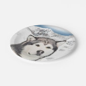 アラスカンマラ絵画ムテの – かわいいオリジナルドッグアート ペーパープレート (アングル)