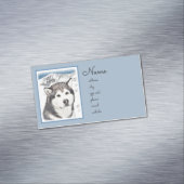 アラスカンマラ絵画ムテの – かわいいオリジナルドッグアート マグネット名刺 (インサイチュ)