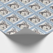 アラスカンマラ絵画ムテの – かわいいオリジナルドッグアート ラッピングペーパー (角)