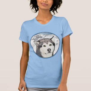 アラスカンマラ絵画ムテの – かわいいオリジナルドッグアート Tシャツ