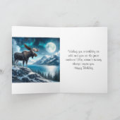 アラスカンムースアットナイト自然誕生日 カード (内部)