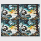 アラスカンムースオンマウンテンリッジ ラッピングペーパー (フラット)
