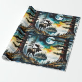 アラスカンムースオンマウンテンリッジ ラッピングペーパー (アンロールド)