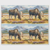 アラスカンムースデジタル水彩包み紙 ラッピングペーパー (フラット)