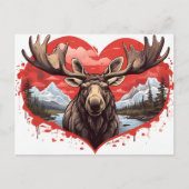 アラスカンムースハート形の背景 ポストカード (正面)