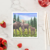 アラスカンムースファミリー紙ナプキンス スタンダードカクテルナプキン (インサイチュ)