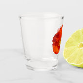 アラスカンレッドポピーカラフルの花 ショットグラス (左)