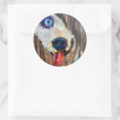 アラスカン子犬ぞり犬の輸送ステッカー ラウンドシール (バッグ)