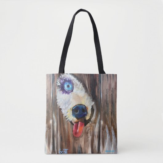 アラスカン子犬ぞり犬の輸送トート トートバッグ (正面)