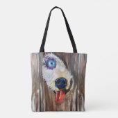 アラスカン子犬ぞり犬の輸送トート トートバッグ (裏面)