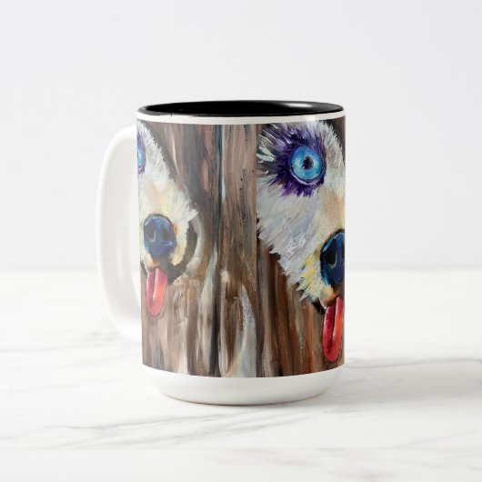 アラスカン子犬の輸送 ツートーンマグカップ (正面左)