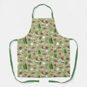 アラスカン料理アーティストグリーンオールオーバープリントエプロン エプロン (正面)