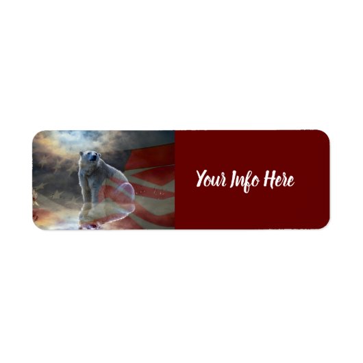 アラスカン極熊アメリカ国旗のラベル ラベル (正面)