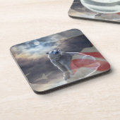 アラスカン極熊アメリカ国旗 コースター (左側)