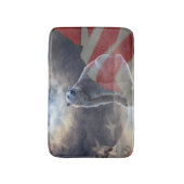 アラスカン極熊アメリカ国旗 バスマット (正面縦)