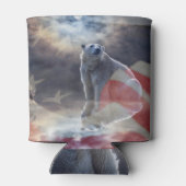 アラスカン極熊アメリカ国旗 缶クーラー (裏面)