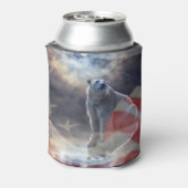 アラスカン極熊アメリカ国旗 缶クーラー (缶裏面)