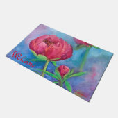 アラスカン牡丹の模様 ドアマット (アングル)