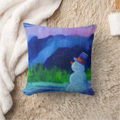 アラスカン雪だるま装飾用クッション クッション (ブランケット)