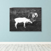 アラスカン・エスキモと捕獲トナカイ キャンバスプリント (インサイチュ (ウッドフロア))