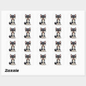 アラスカン・クリー・カイの子犬のイラスト かわいい スクエアシール (シート)