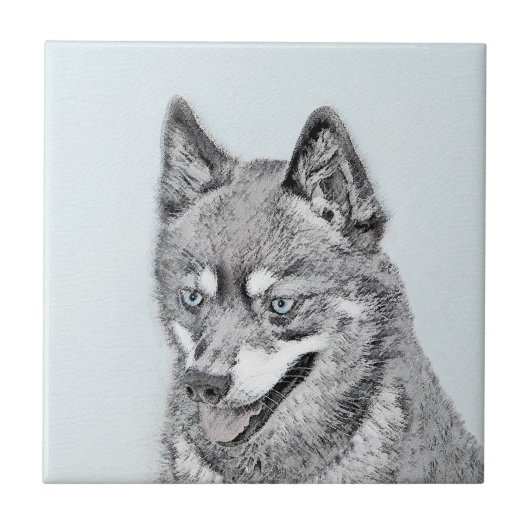アラスカン・クリー・カイの絵画 - かわいいオリジナルドッグアート タイル (正面)