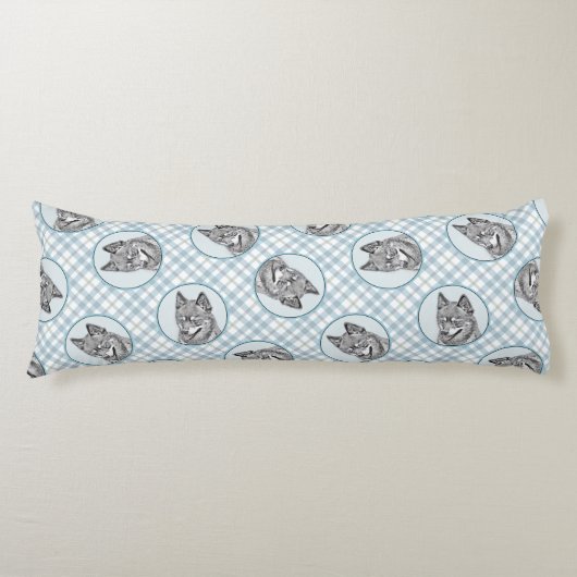 アラスカン・クレー・カイAKKハスキー絵を描の可愛いドッグアート ボディピロー (正面)