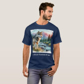 アラスカン・ティンバーウルフ 自然 野生生物 Tシャツ (正面フル)