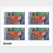 アラスカン・ハスキーキスシール 長方形シール (シート)