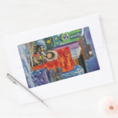 アラスカン・ハスキーキスシール 長方形シール (封筒)