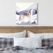 アラスカン・ハスキー | 犬の山の水色 キャンバスプリント (インサイチュ (寝室))