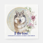 アラスカン・マラミュートの犬の写真の結婚式 スタンダードランチョンナプキン (正面)