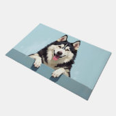 アラスカン・マラミュートの犬アート ドアマット (アングル)