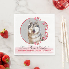 アラスカン・マラミュートの結婚式 ナプキン 犬の写真付き スタンダードランチョンナプキン