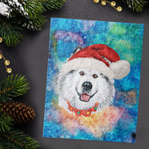 アラスカン・マラミュート犬のクリスマスパターン