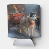 アラスカン・マラミュート クリスマス 缶クーラー (裏面)