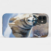 アラスカン・マラミュート 雪を降らせて クリスマス Case-Mate iPhoneケース (裏面(横))