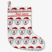 アラスカン・マラムートはクリスマス犬のパターンを品種 スモールクリスマスストッキング (正面)