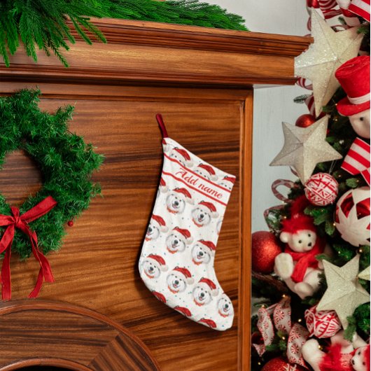 アラスカン・マラムートはクリスマス犬のパターンを品種 スモールクリスマスストッキング