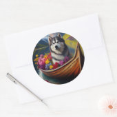 アラスカン・マラムート犬のパドル:風光明媚な冒険 ラウンドシール (封筒)