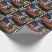 アラスカン・マラムート犬のパドル：風光明媚な冒険 ラッピングペーパー (角)