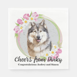 アラスカン・マラムート犬結婚の写真 スタンダードランチョンナプキン