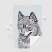 アラスカンKlee Kai'絵画s – かわいいオリジナルドッグアート ゴルフタオル (インサイチュ)