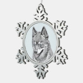 アラスカンKlee Kai'絵画s – かわいいオリジナルドッグアート スノーフレークピューターオーナメント (右)