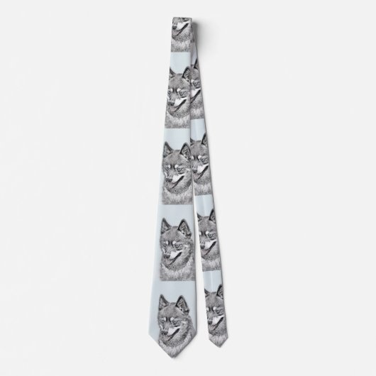 アラスカンKlee Kai'絵画s – かわいいオリジナルドッグアート ネクタイ (正面)