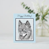 アラスカンKlee Kai'絵画s – かわいいオリジナルドッグアート ポストカード (スタンド正面)