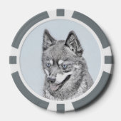 アラスカンKlee Kai'絵画s – かわいいオリジナルドッグアート ポーカーチップ (正面)